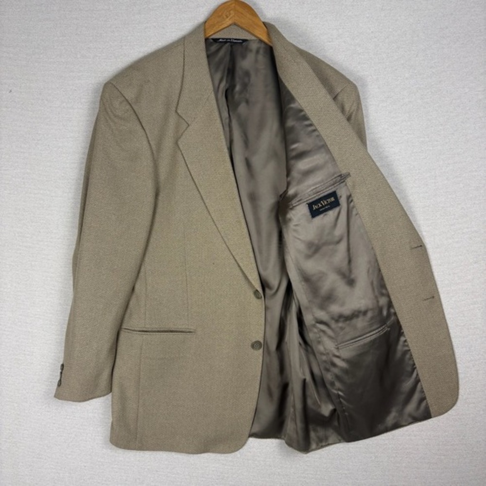 Vtg Jack Victor Sport‎ Coat Mens 42R Silk Wool Blend Herringbone Blazer Heritage